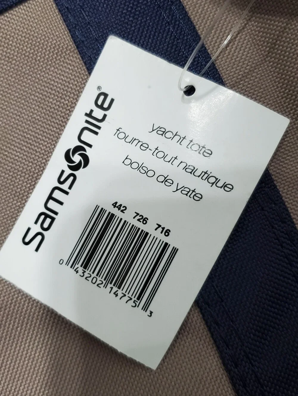 Samsonite Yacht Tote Tan Blue Large NEW